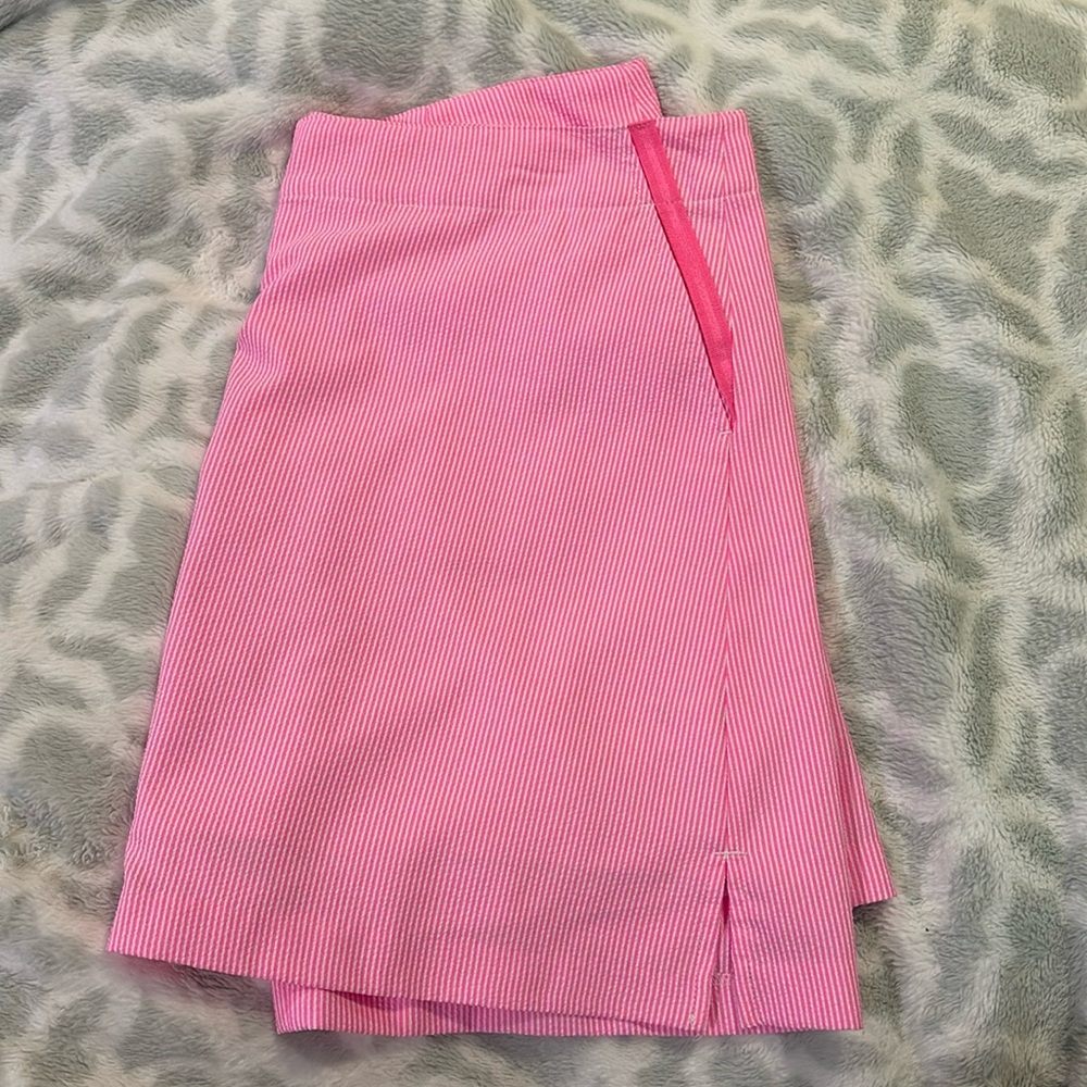 Lady Hagen Bright Pink Seersucker Golf Skort Size 10